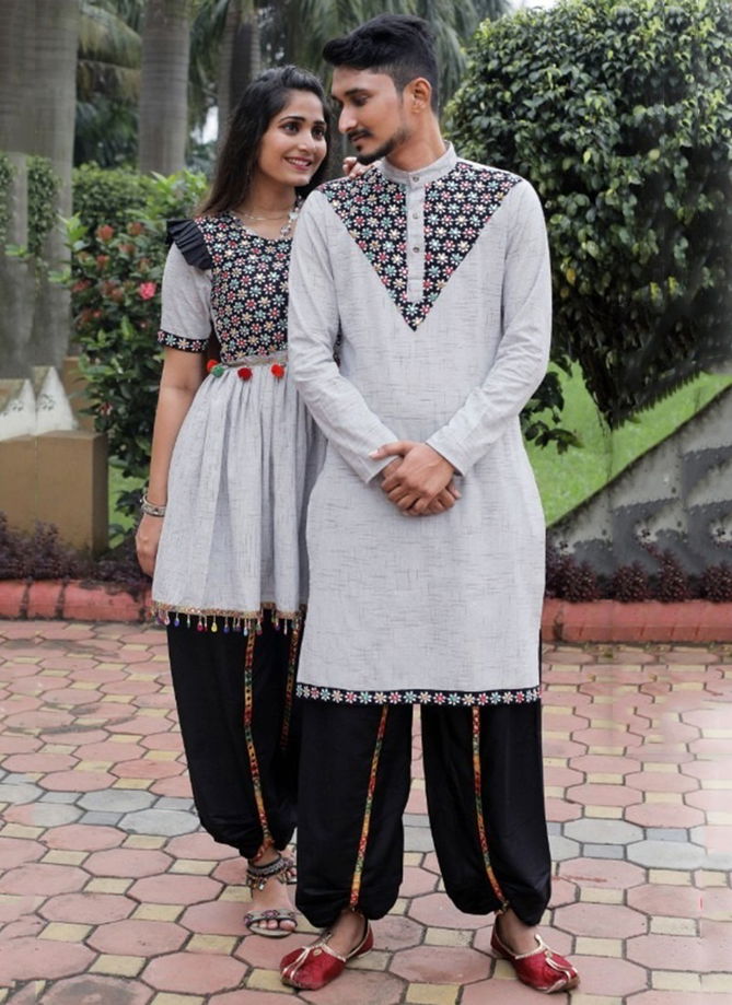 Dholida Couple Celebration navaratree special exclusive feative wear Copule dhoti kedia collection